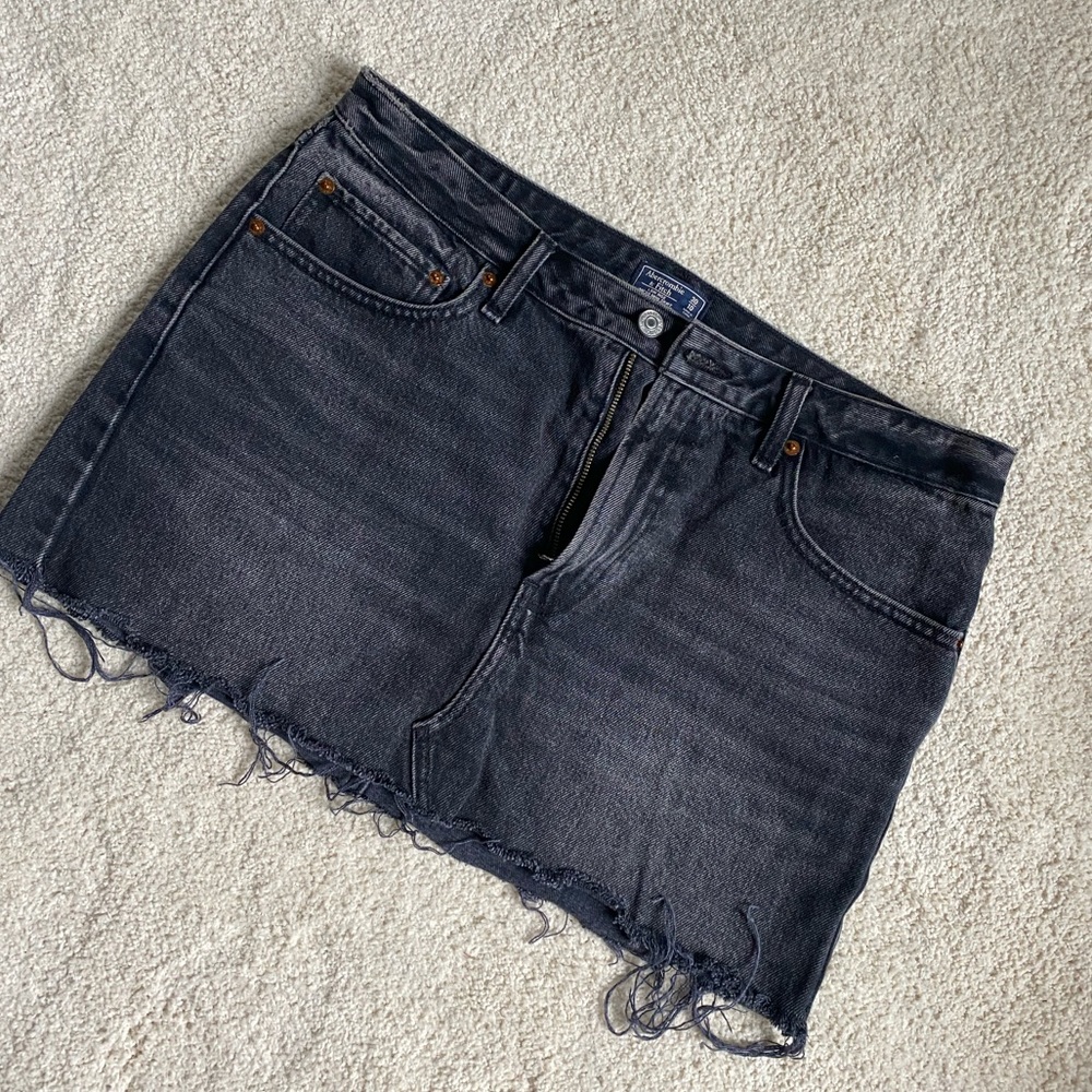 Black Abercrombie&Fitch denim mini skirt size 10